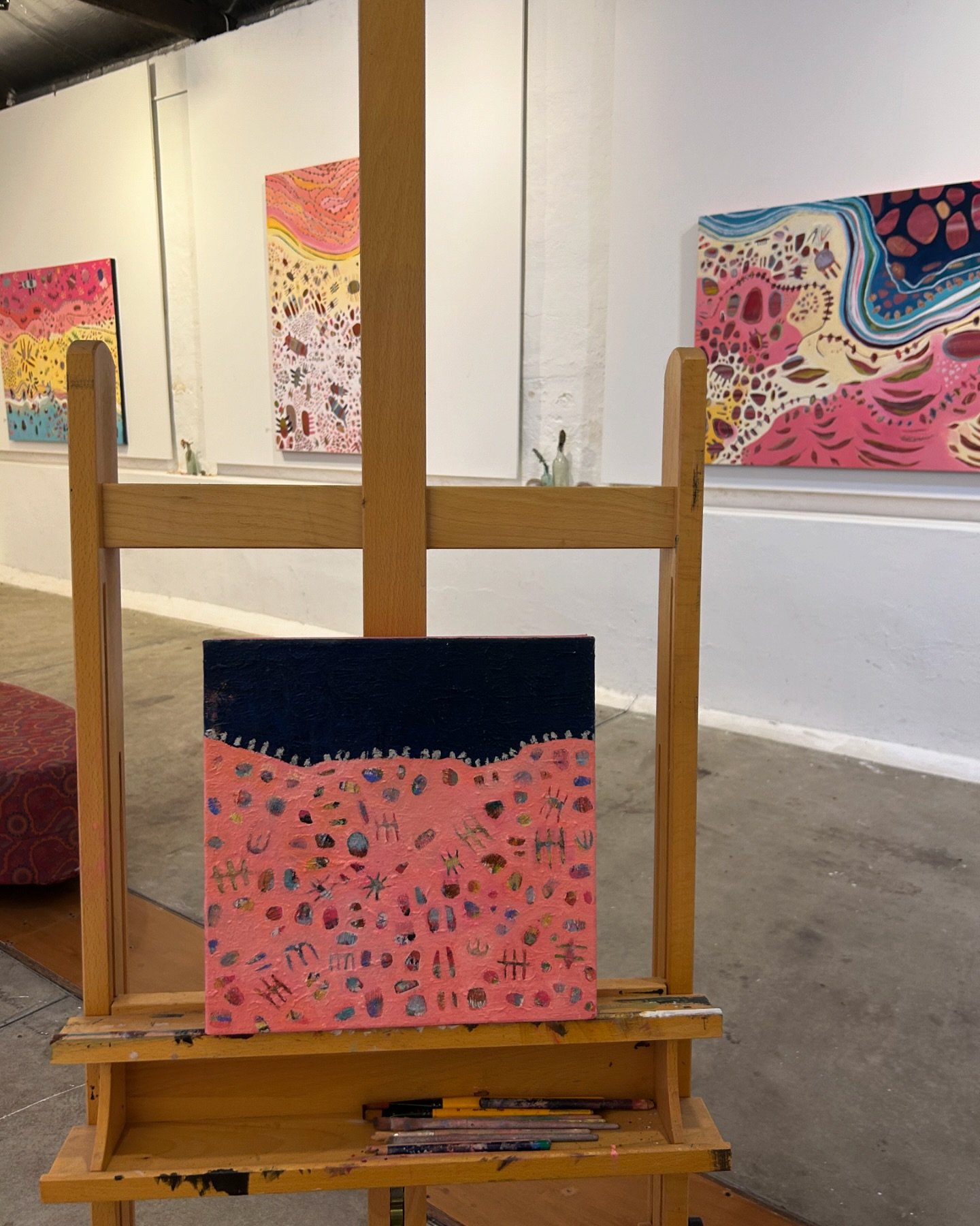 Hanging in the Fleurieu Arthouse today painting in the Exhibition Gallery