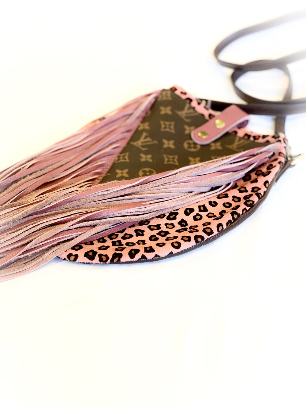 UPCYCLED LV Pink Leopard Fringe Bag! — The Urban Design Store