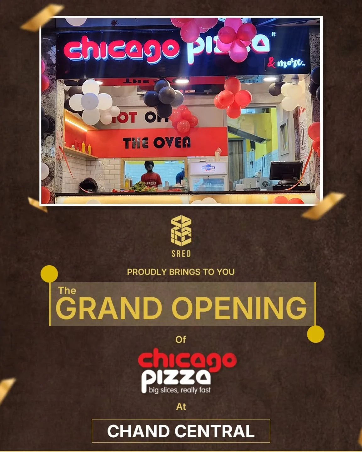 ✨ *Big news for pizza lovers!* ✨

*Chicago Pizza* has officially opened its doors at *Chand Central, Mayur Vihar &mdash; and it&rsquo;s bringing the ultimate cheesy experience with it! From loaded slices and deep-dish delights to quick bites that sat