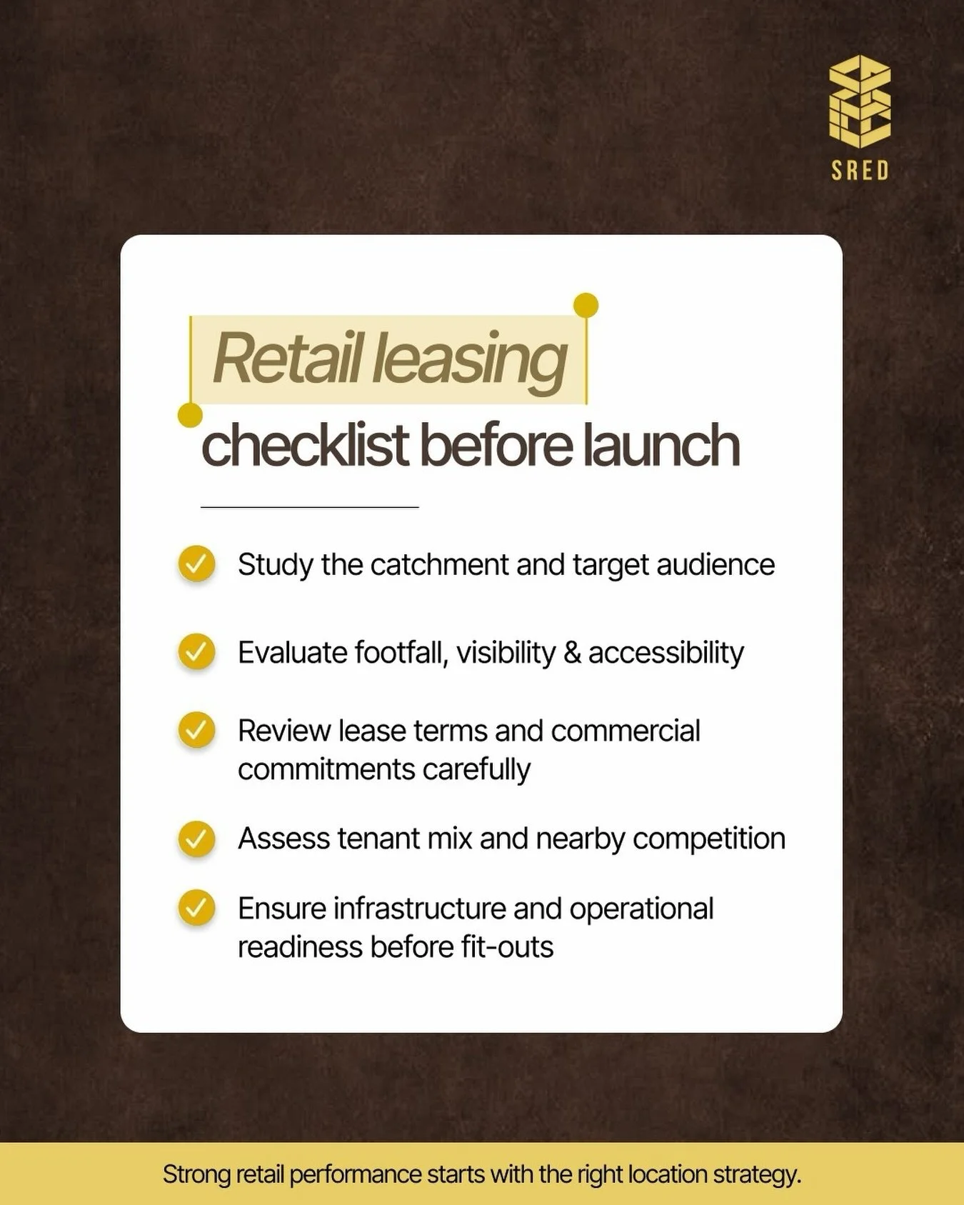 Before the launch comes the groundwork.
From understanding the catchment to evaluating visibility and lease terms, the right retail leasing decisions can define long-term success.
A strong location strategy is never accidental, it&rsquo;s planned.

#