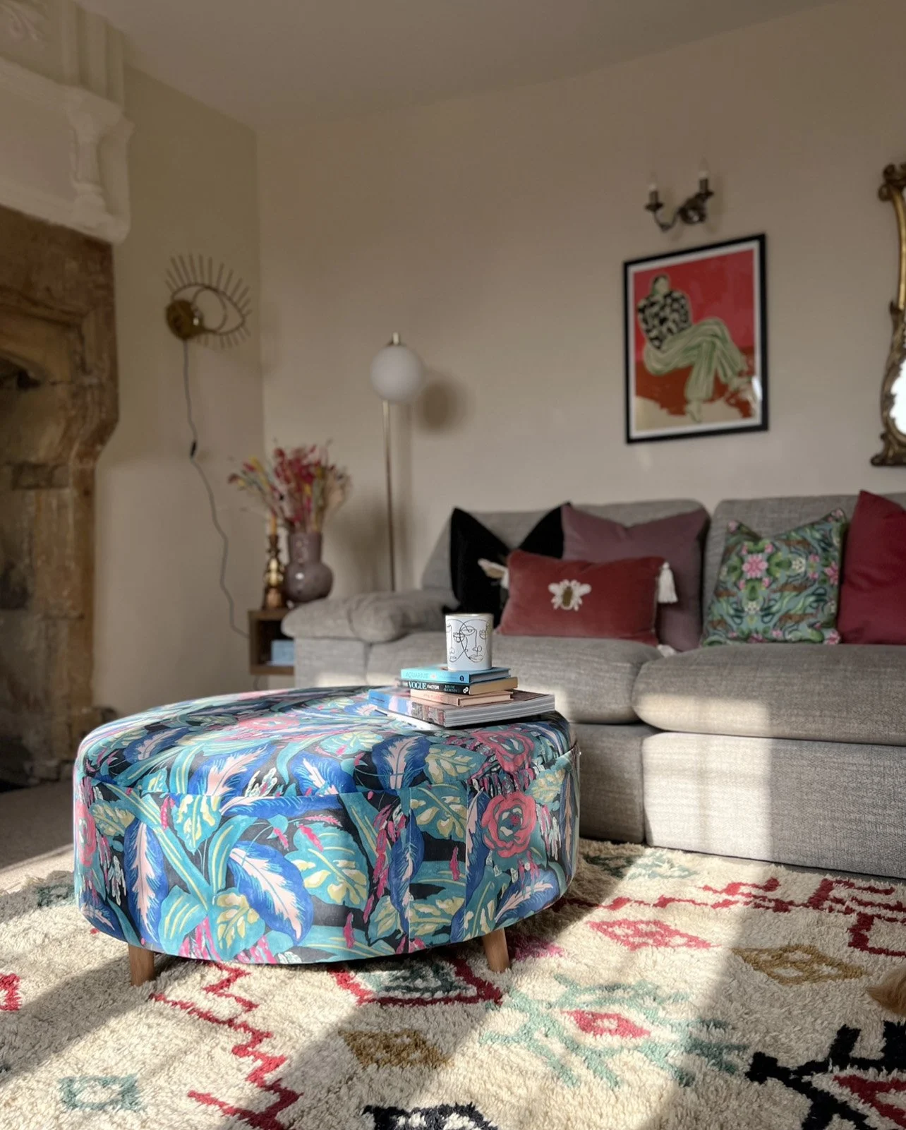 Dressing Table Pouffe in William Morris Willow Bough — Sparrow & Plumb ...