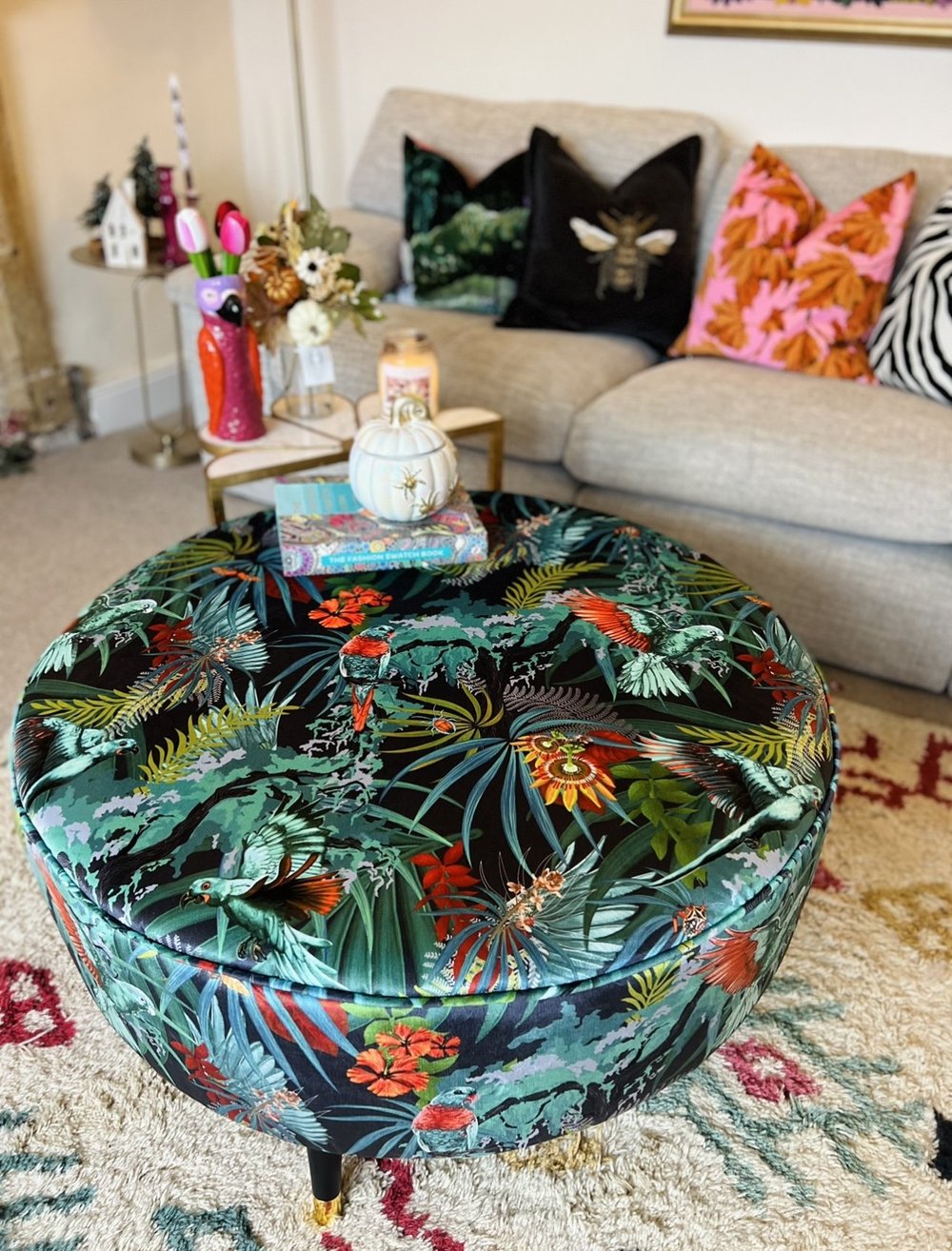Dressing Table Pouffe in Emma J Shipley — Sparrow & Plumb Furniture ...