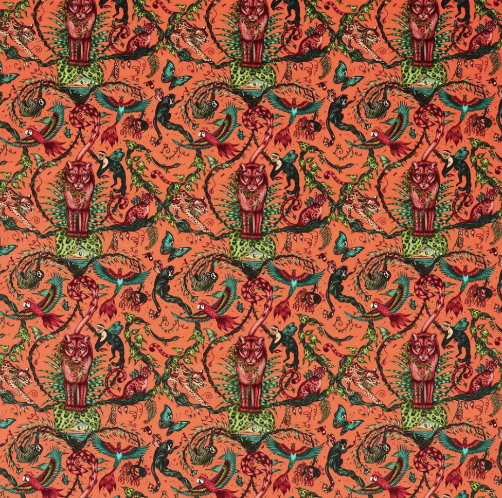 Emma J Shipley Bosque Dreams Velvet Coral