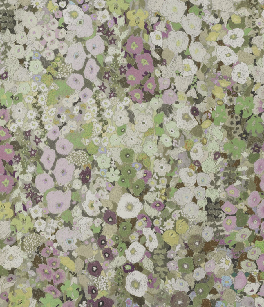 HOLLYHOCKS Cotton Linen - Meadow