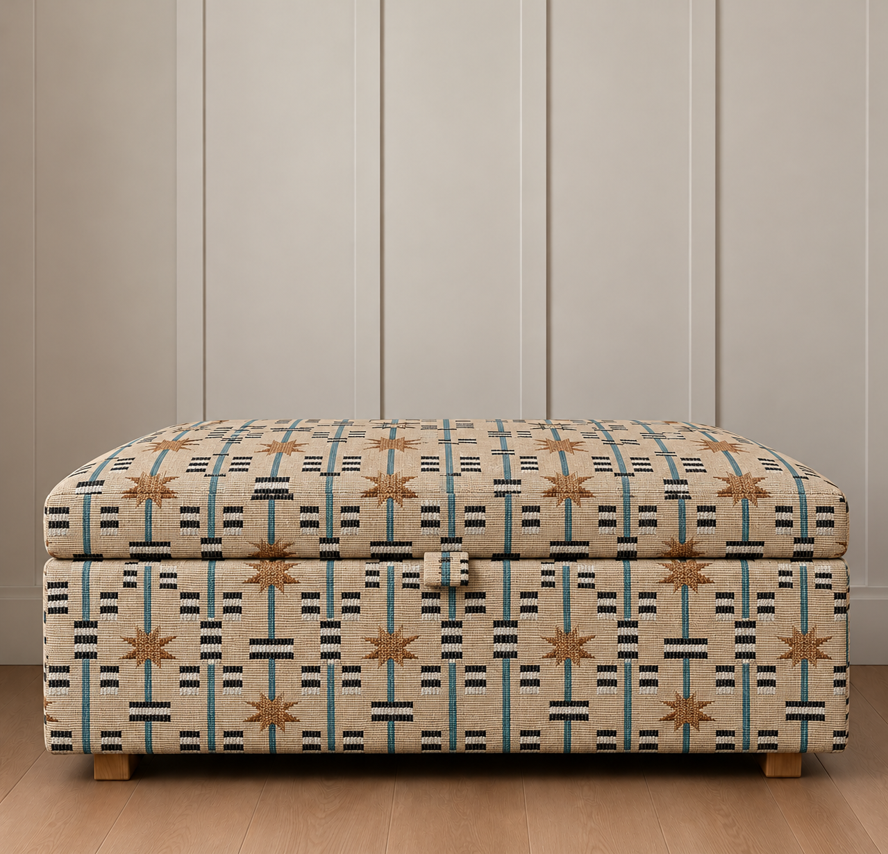 Teal and Ochre Woven Ottoman.png