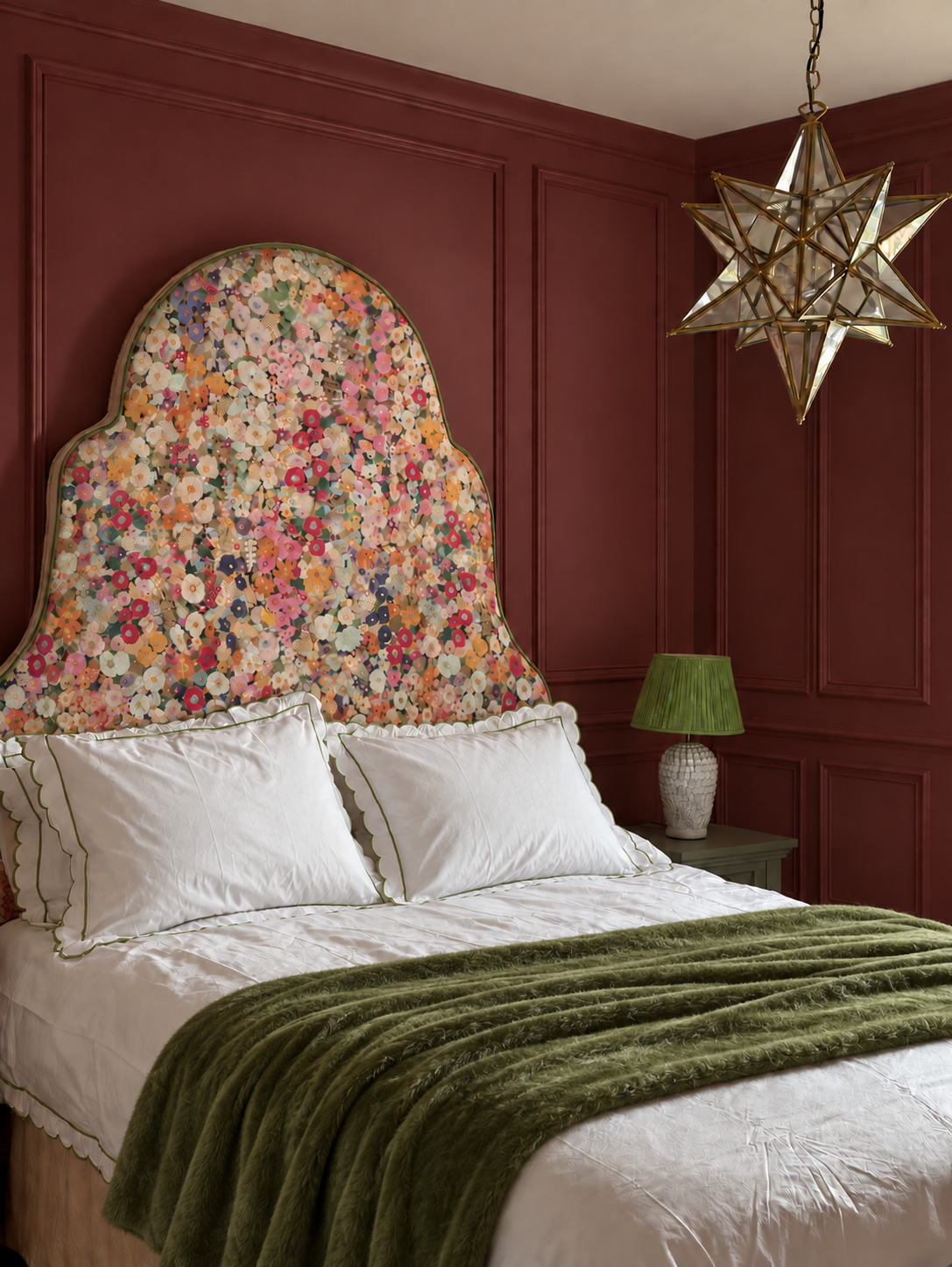 The Regal Headboard in House of Hackney Hollyhocks