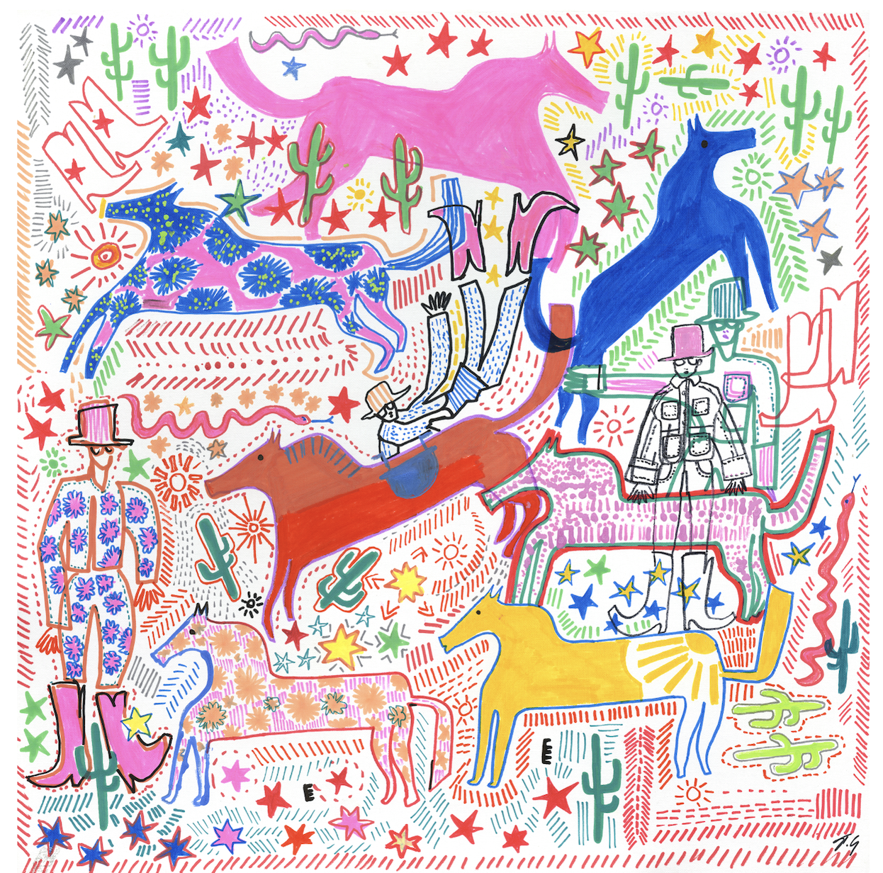 Tony Green Colourful Horses