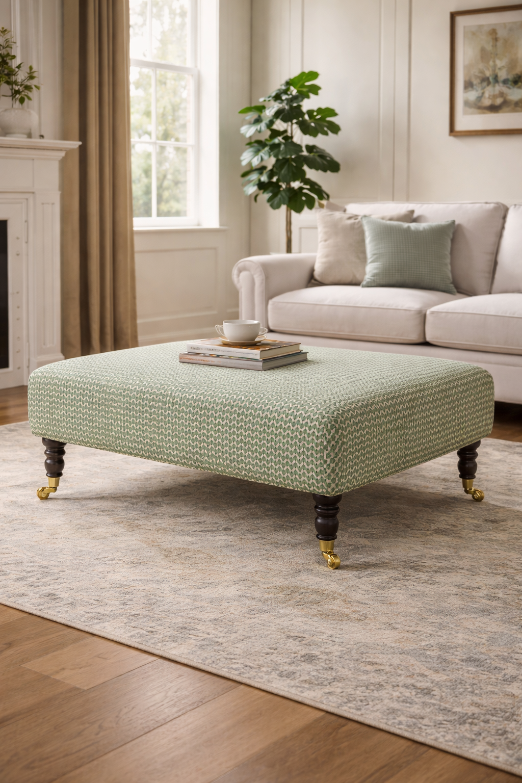 Coffee Table Footstool in Linwood Bolero