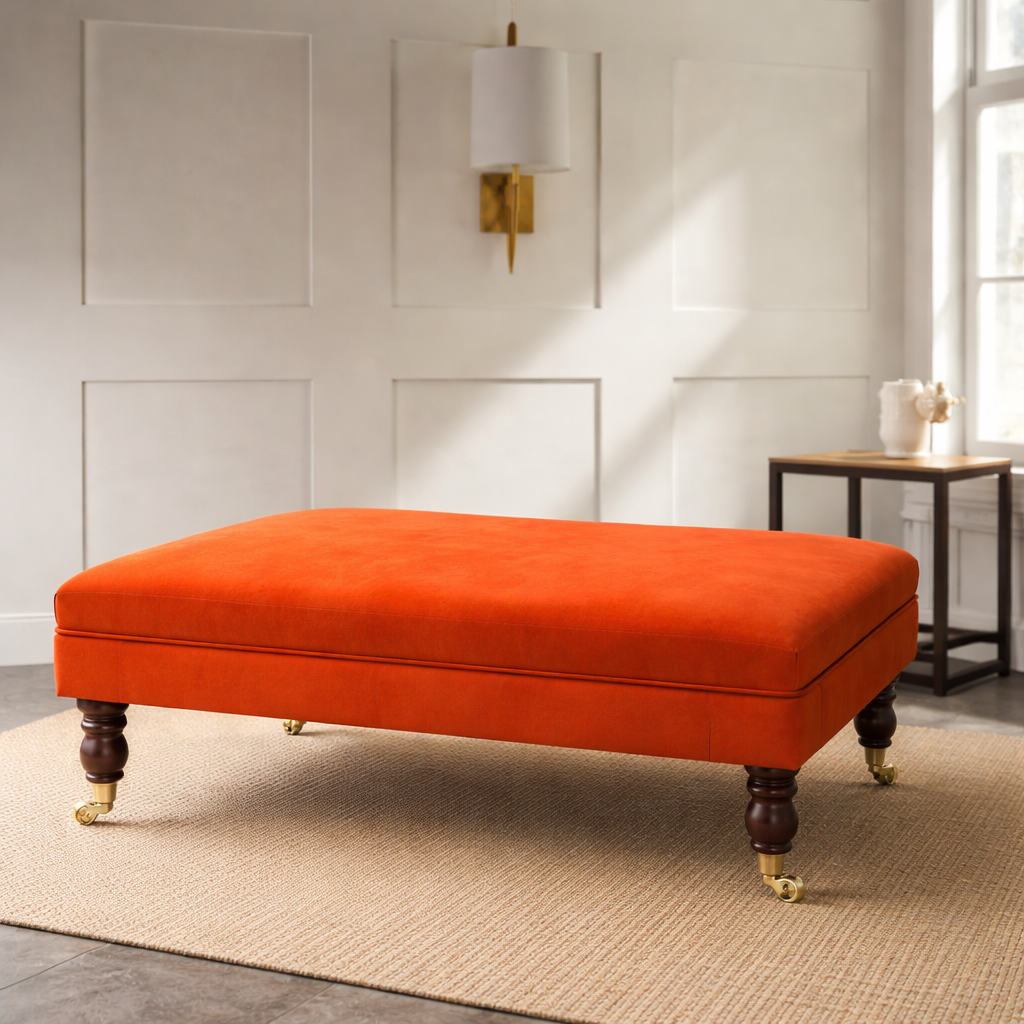 Premium Coffee Table Footstool in Velvet