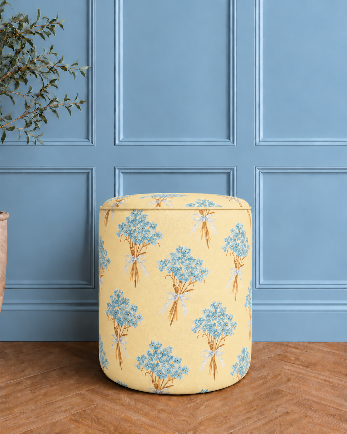 Buttery yellow floral pouffe.png