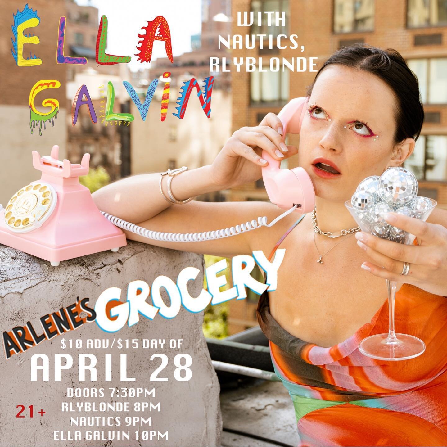 UHOH!! ITS TIME FOR A *SPECIAL* SPRING SHOW🌸🌼🌱💕 ARLENES GROCERY. APRIL 28th. gonna be a HANG. Ticket link in bio babyyy 😘what makes this one special??? Stay tuneddd ✨