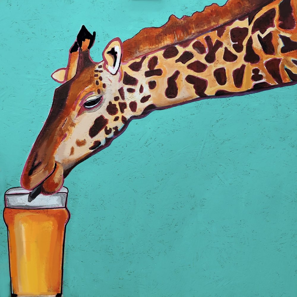 Giraffe Having a Beer (Limited Edition of 50) — S I O N T H E P A I N T E R