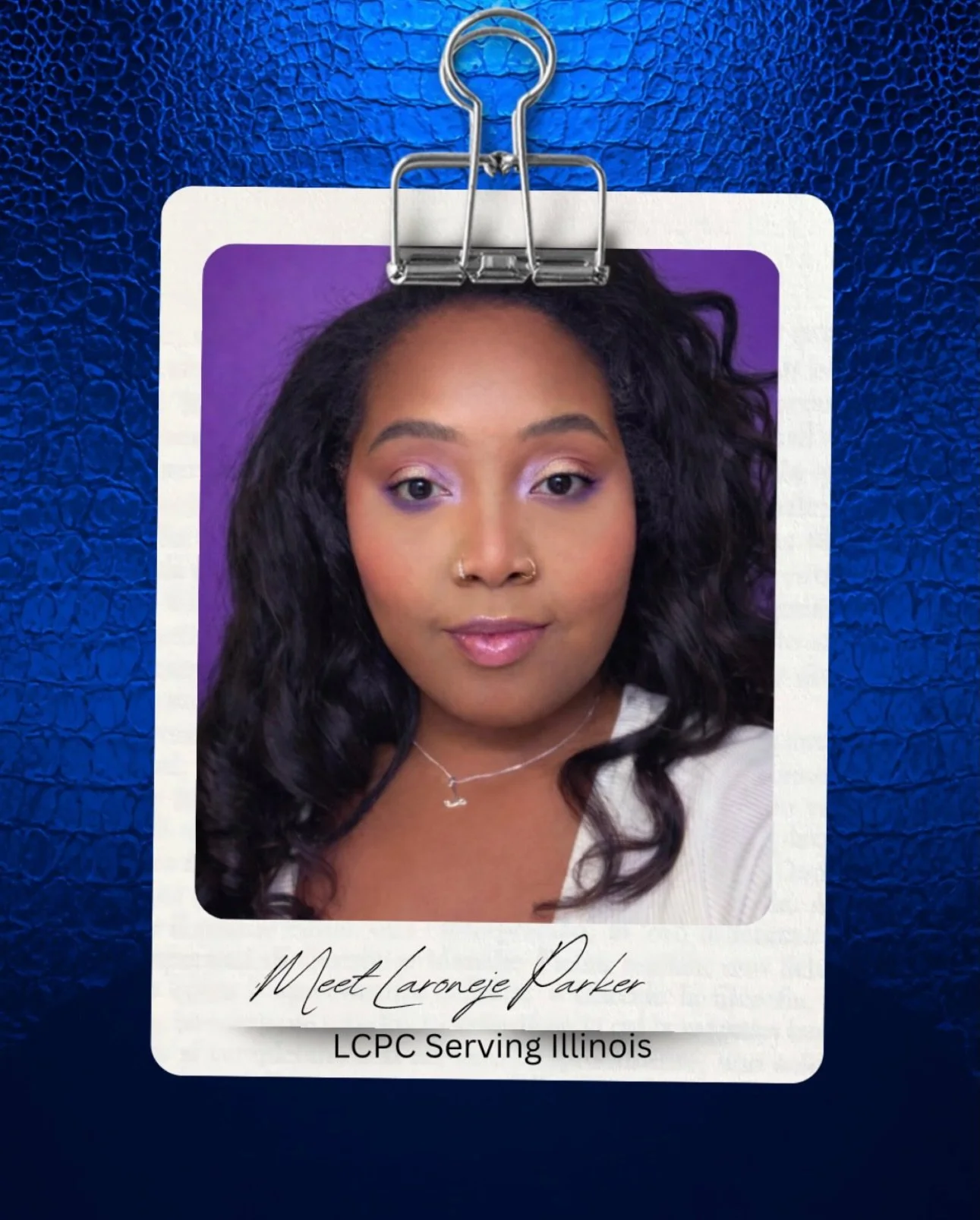 Meet Laroneje Parker, LCPC, Serving Illinois, USA

Mental health work matters deeply to me, both as a reader and as someone in the mental health field myself. It&rsquo;s rare to come across a therapist this genuinely good at what she does.  I want to