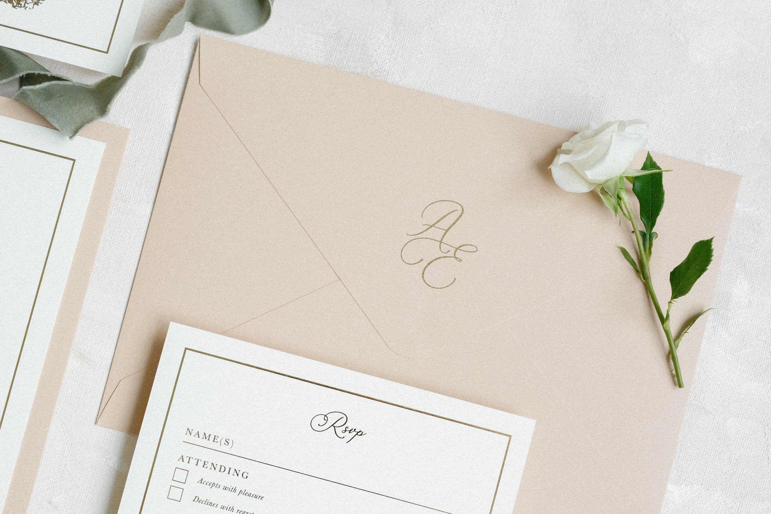 Polly Pickle Aurelia Gold Foil Wedding Invitation Envelope