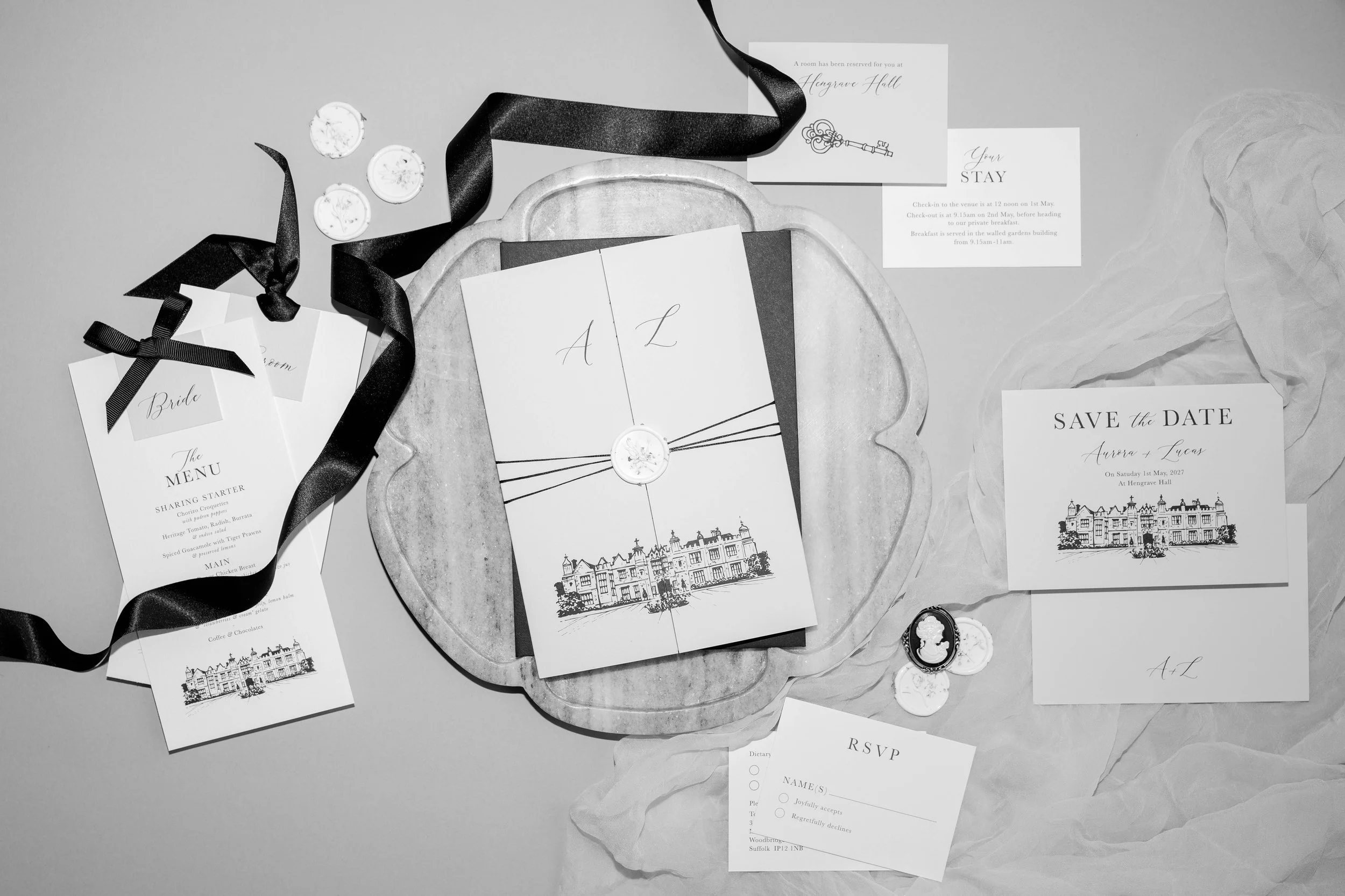 Polly Pickle Aurora Wedding Invitation Suite