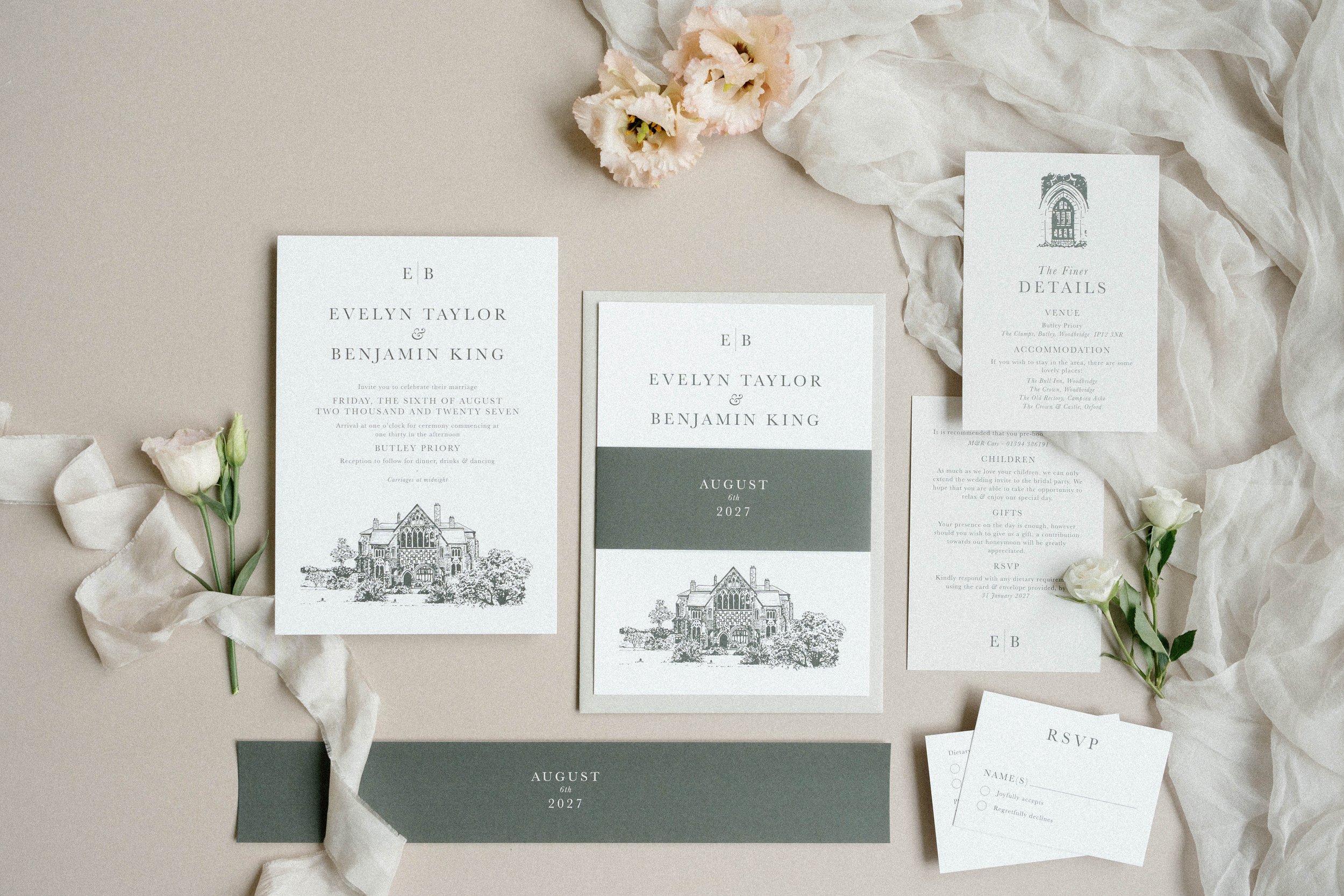 Polly Pickle Evelyn Wedding Invitation Suite