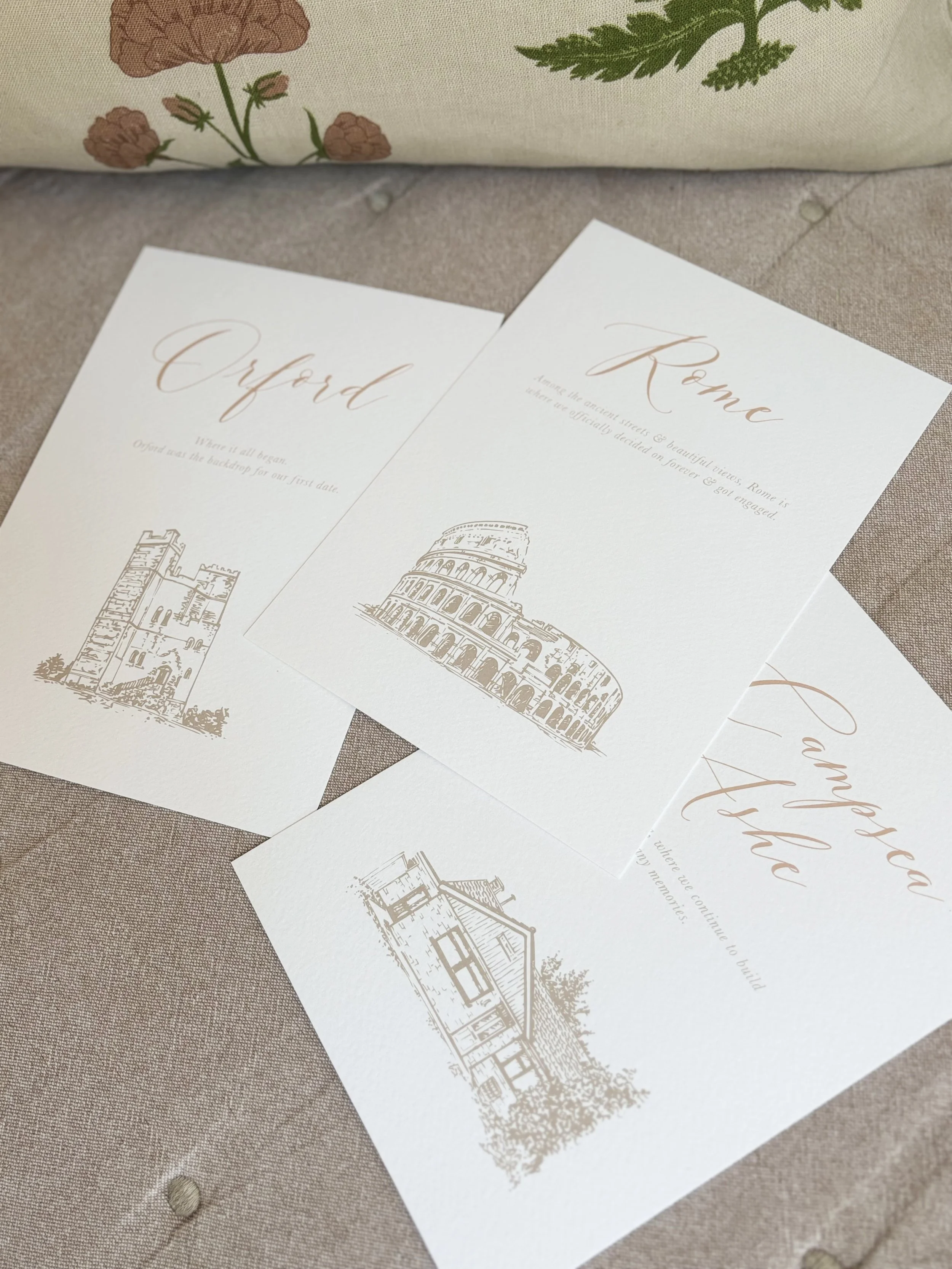 Polly Pickle Bespoke Wedding Table Name with Illustration