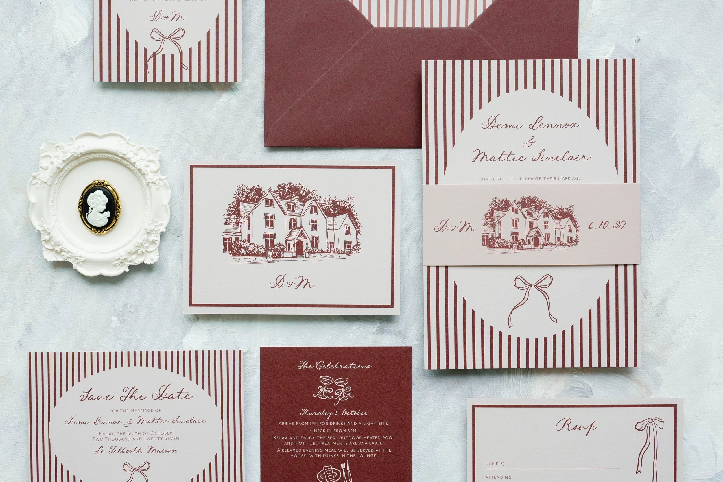 Demi ~ Blush & Burgundy