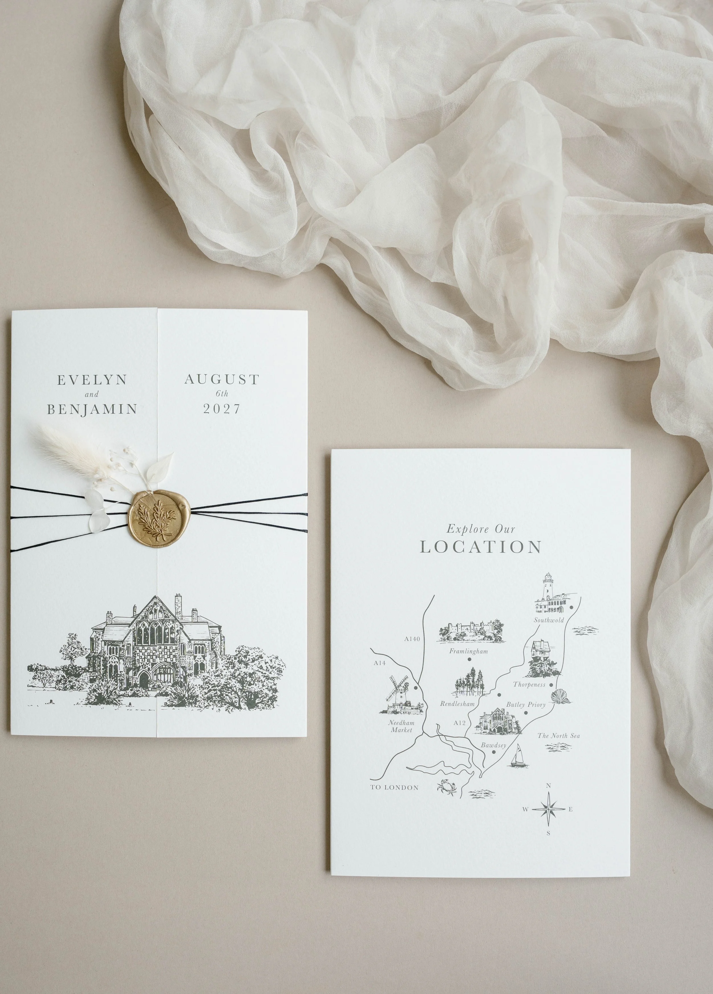 Polly Pickle Evelyn Wedding Invitation Suite