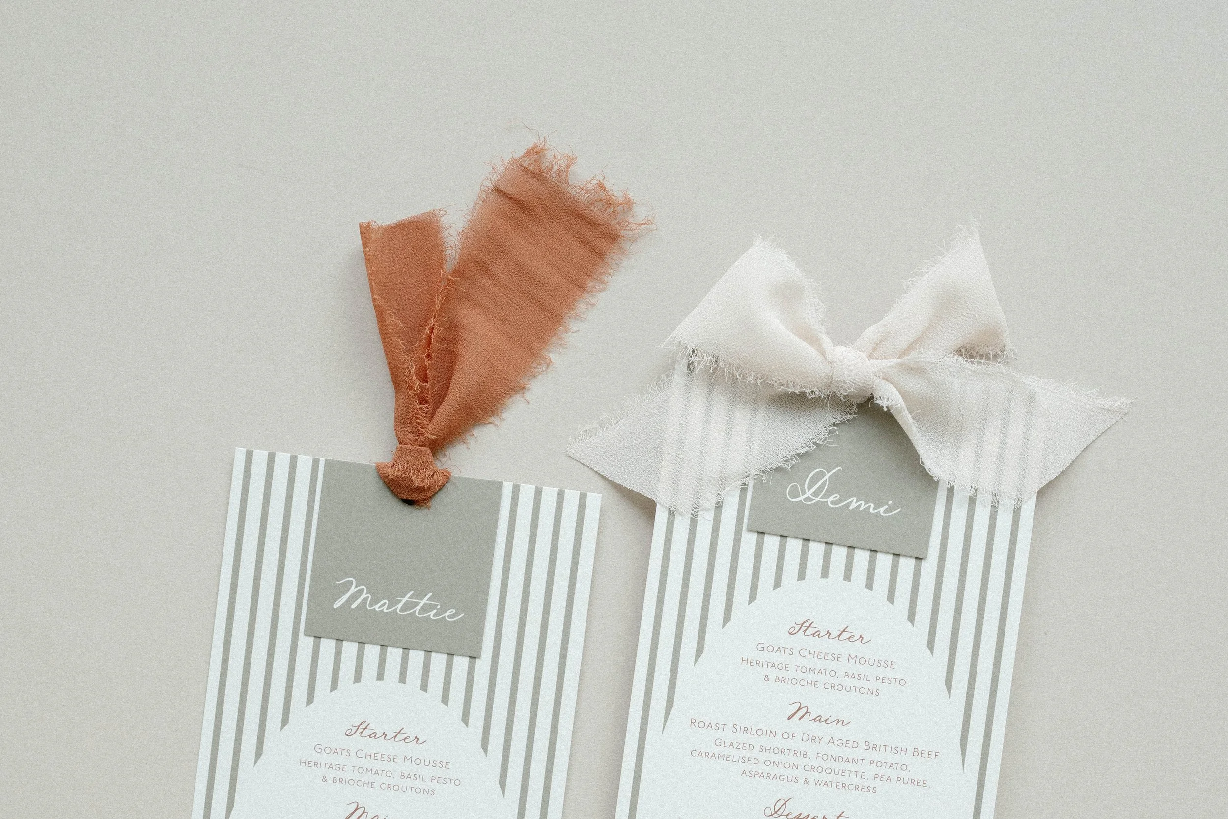 Polly Pickle Demi Olive Green & Rust Menu and Place Name Tag