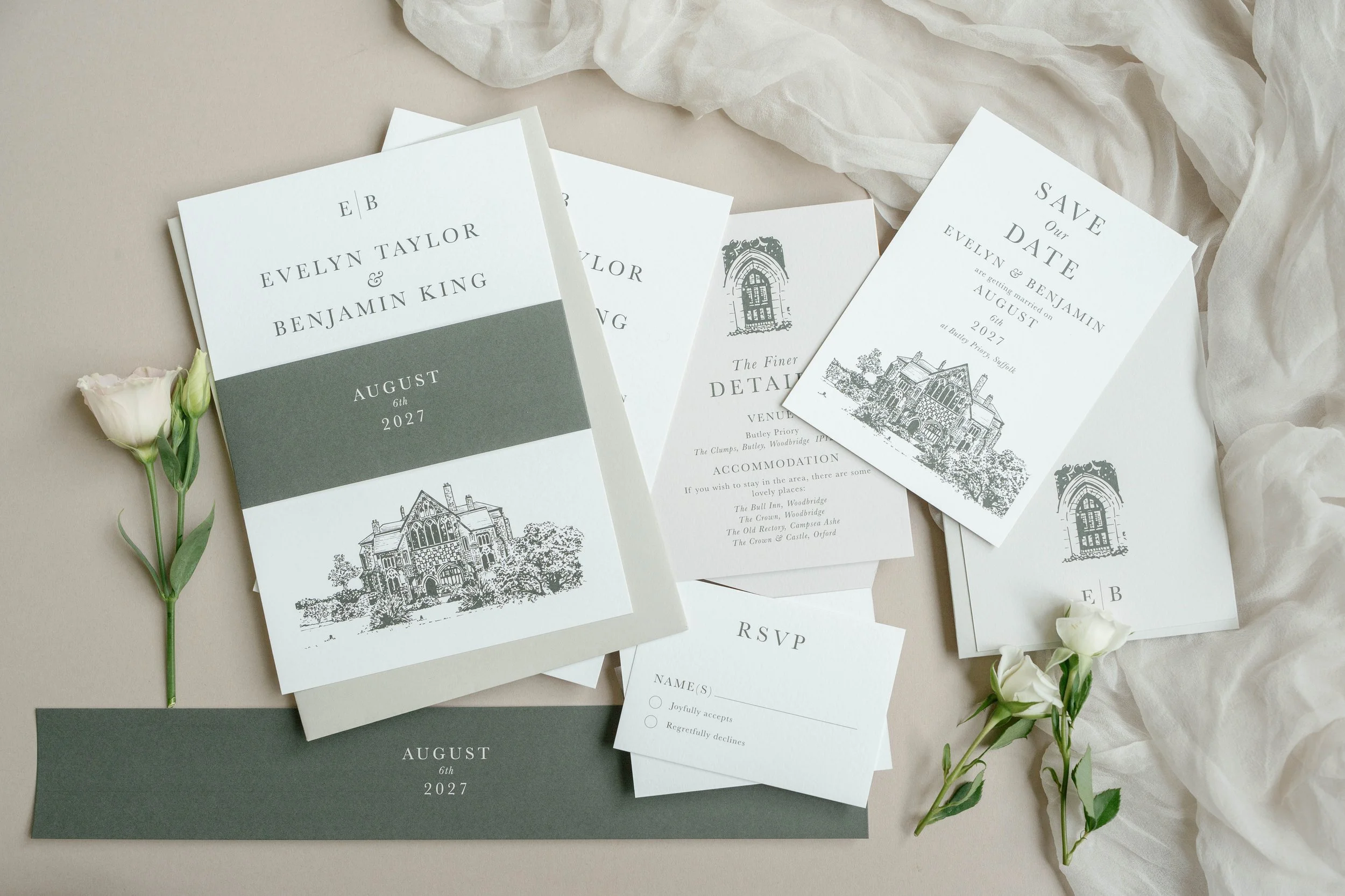 Polly Pickle Evelyn Wedding Invitation Suite