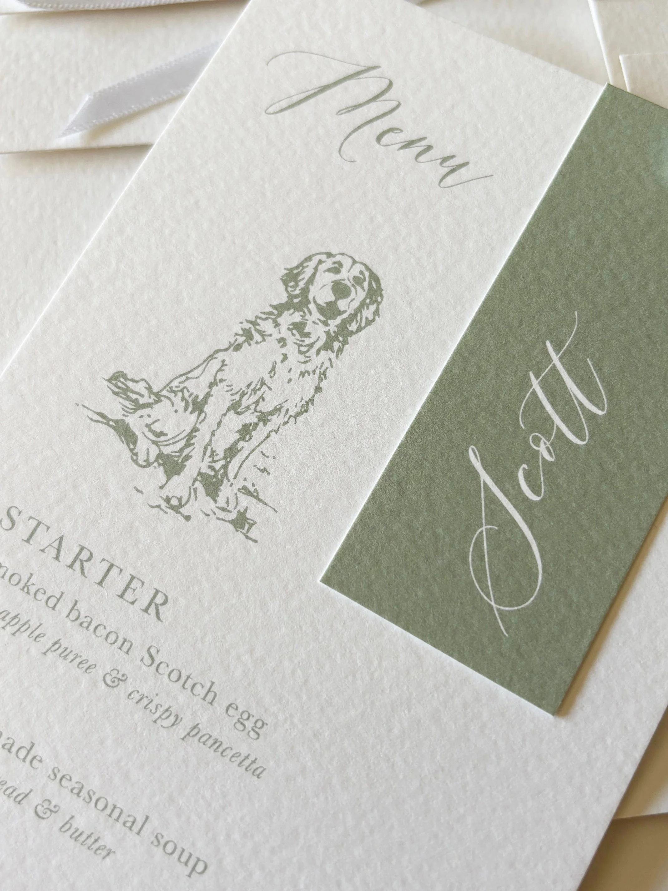 Polly Pickle Place Menu and Name Tag