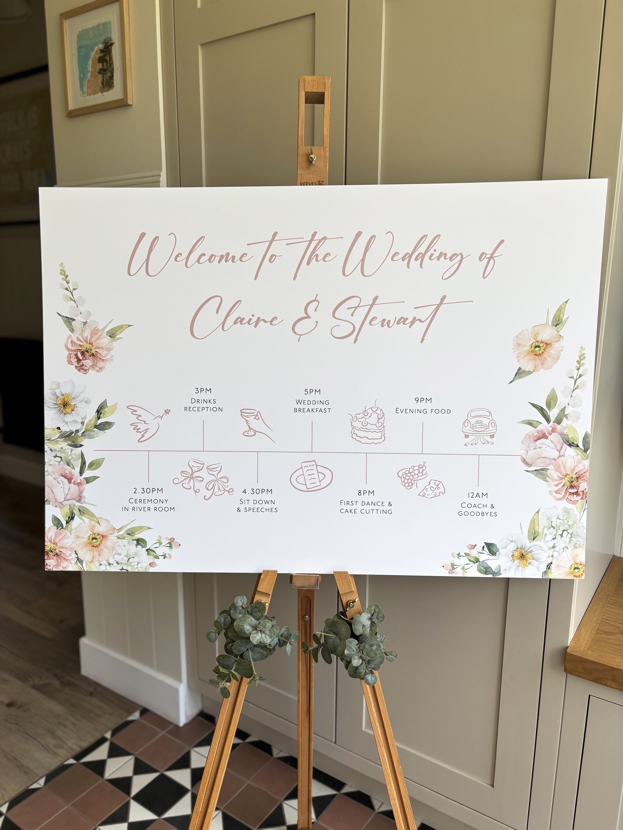 Polly Pickle Blossom Floral Wedding Order of the Day