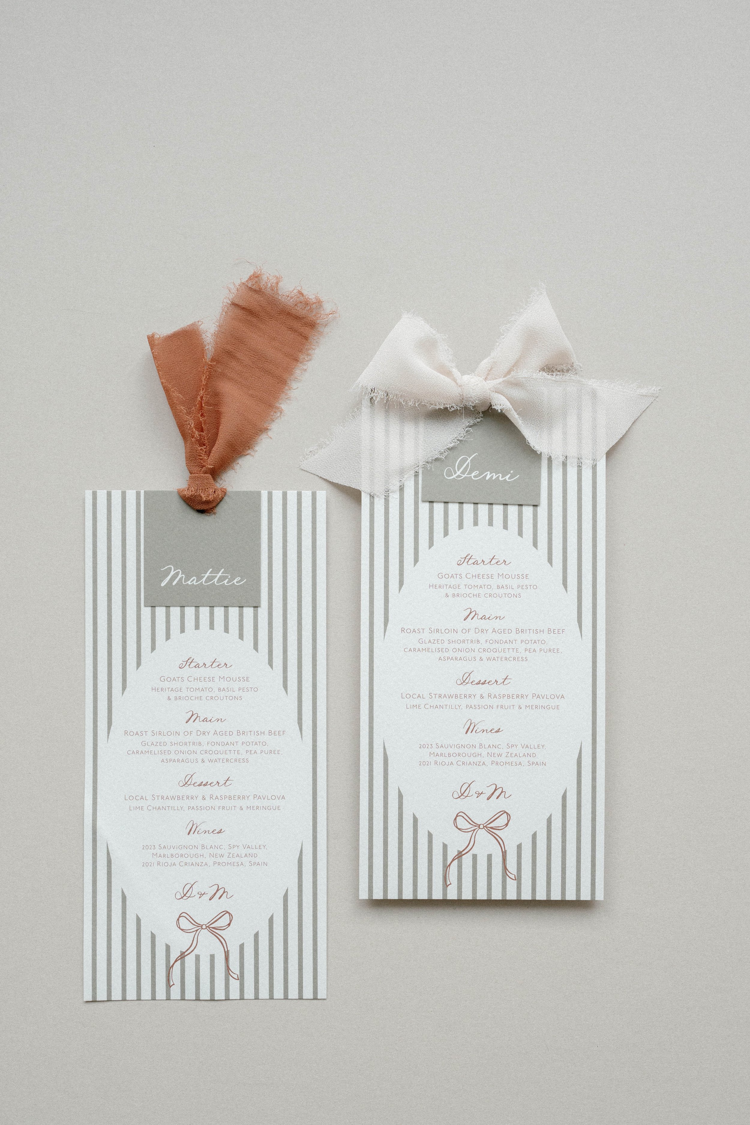 Polly Pickle Demi Olive Green & Rust Menu and Place Name Tag