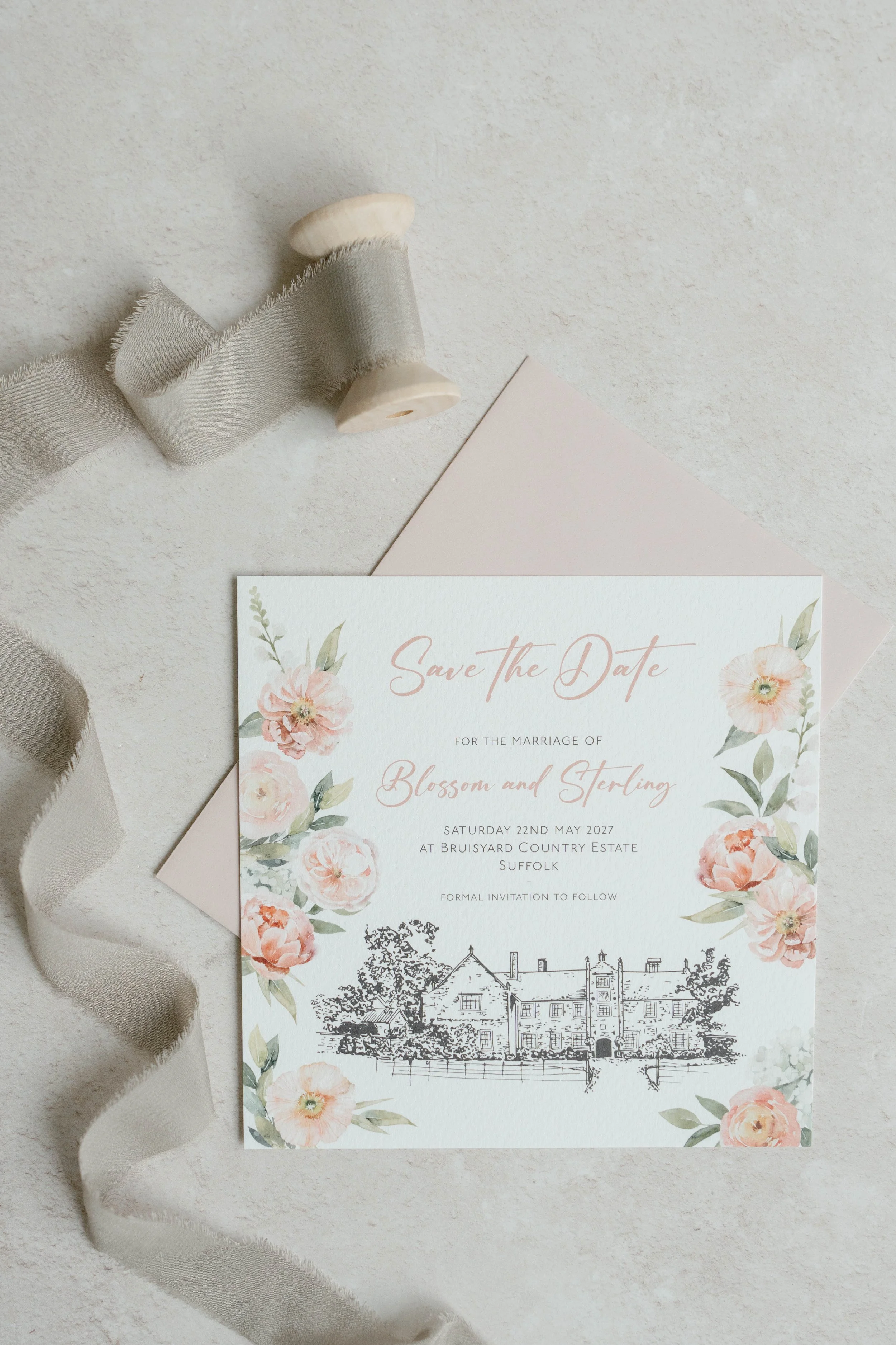 Polly Pickle Blossom Save the Date