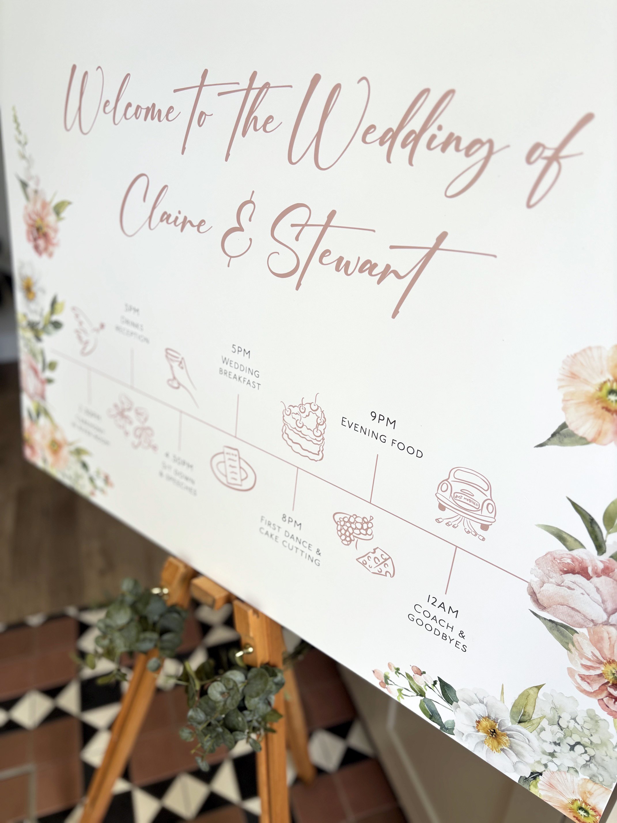 Polly Pickle Blossom Floral Wedding Order of the Day