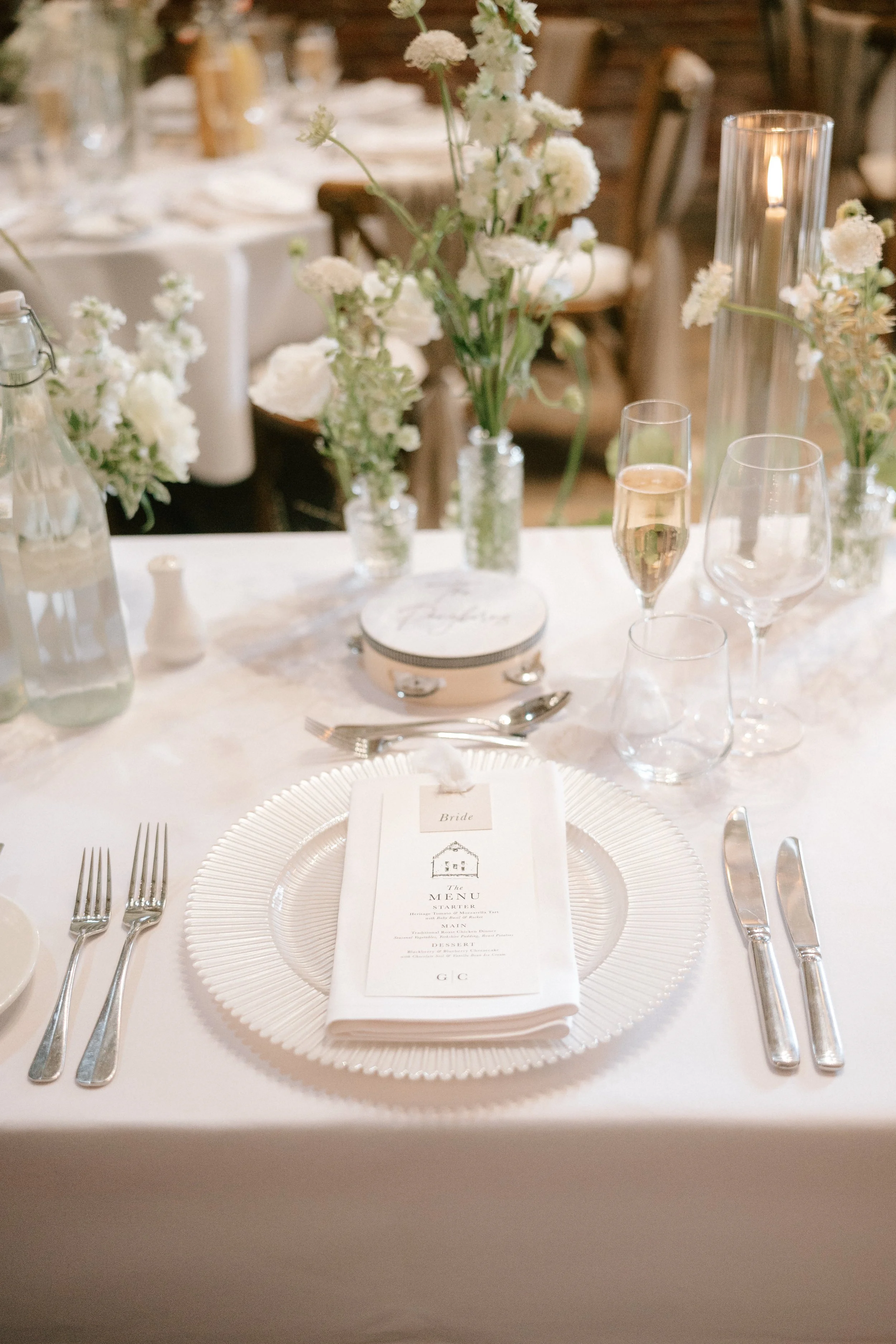 Polly Pickle Evelyn Wedding Place Setting Menu and Name Tag
