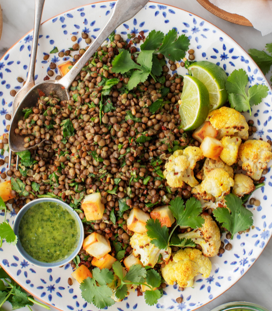 linsensalat mit curry