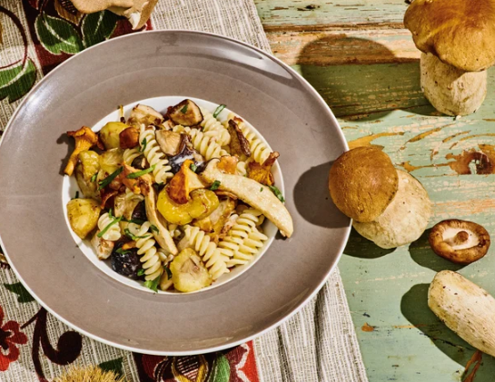pasta mit pilzen und maroni