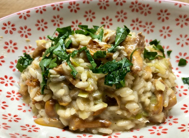 risotto mit pilzen und gorgonzola