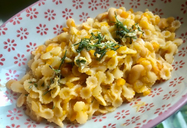 winterliche pasta mit bohnen