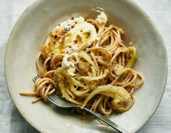 fenchel pasta mit burrata