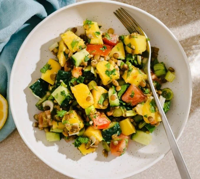 linsensalat mit mango