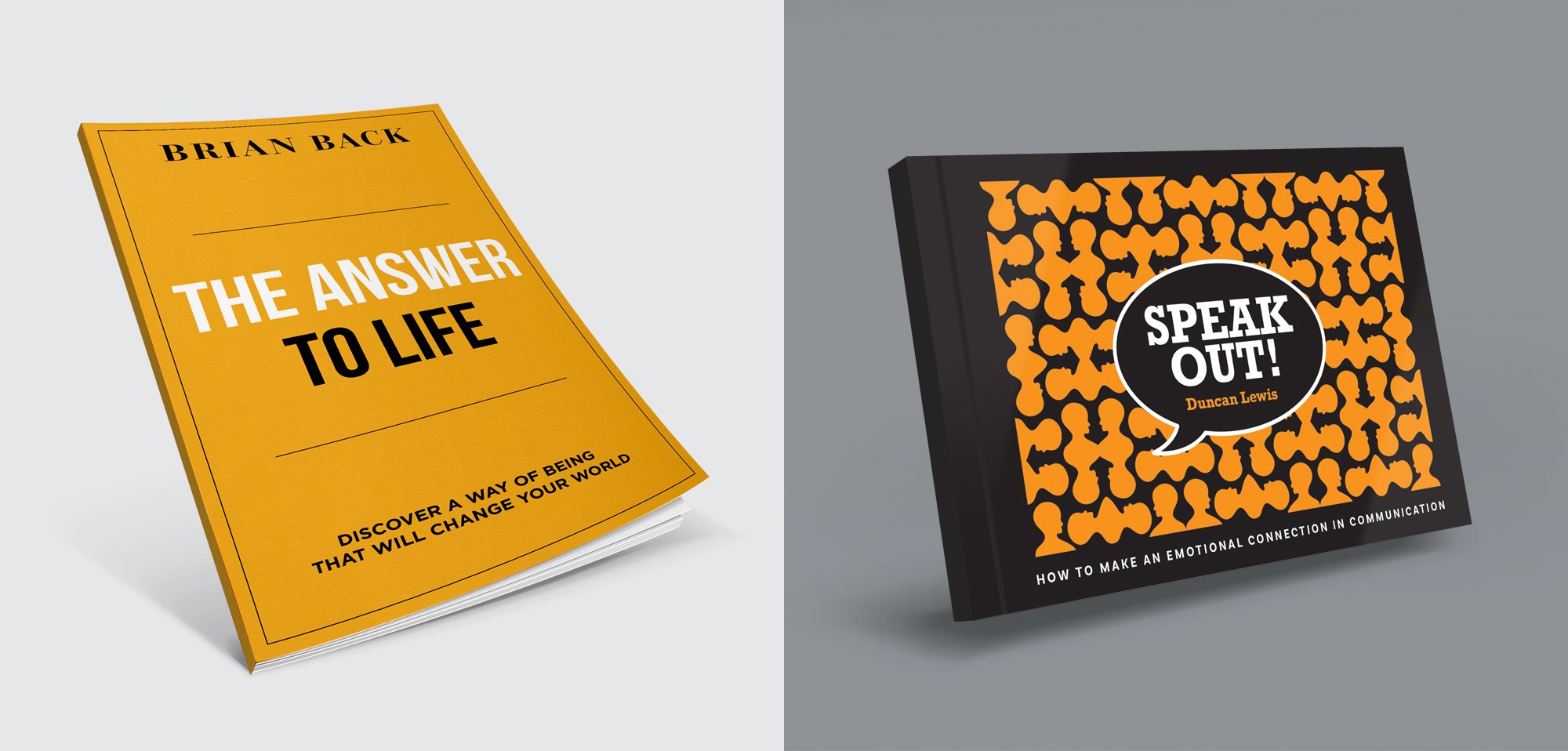 The Answer To Life and Speak Out Book Cover Designs by Fitzpatrick Design