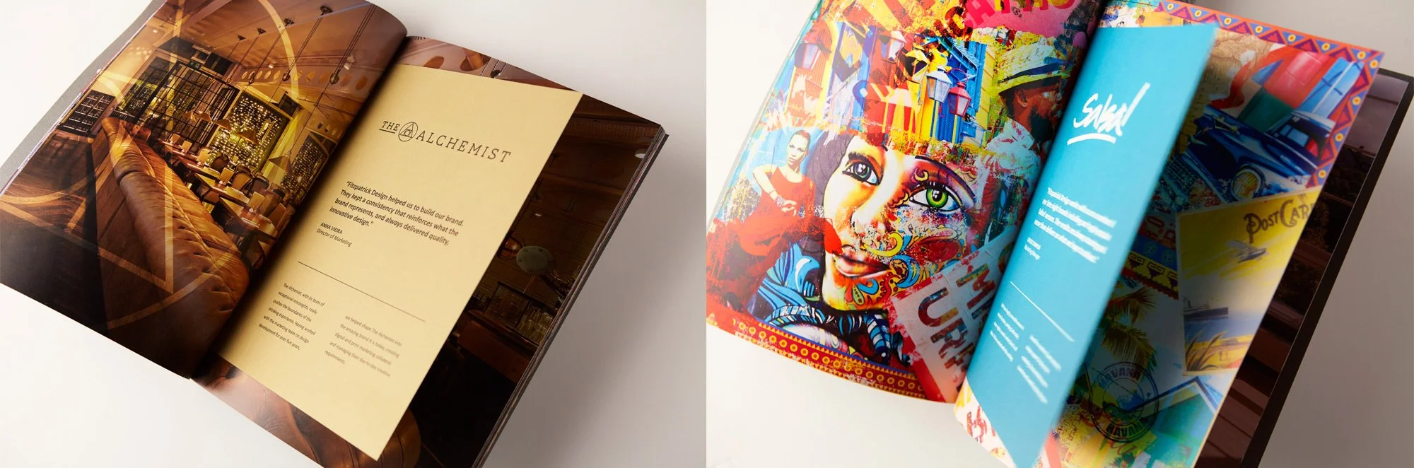 Fitzpatrick Design premium print brochure with work for The Alchemist Restaurant & Bar