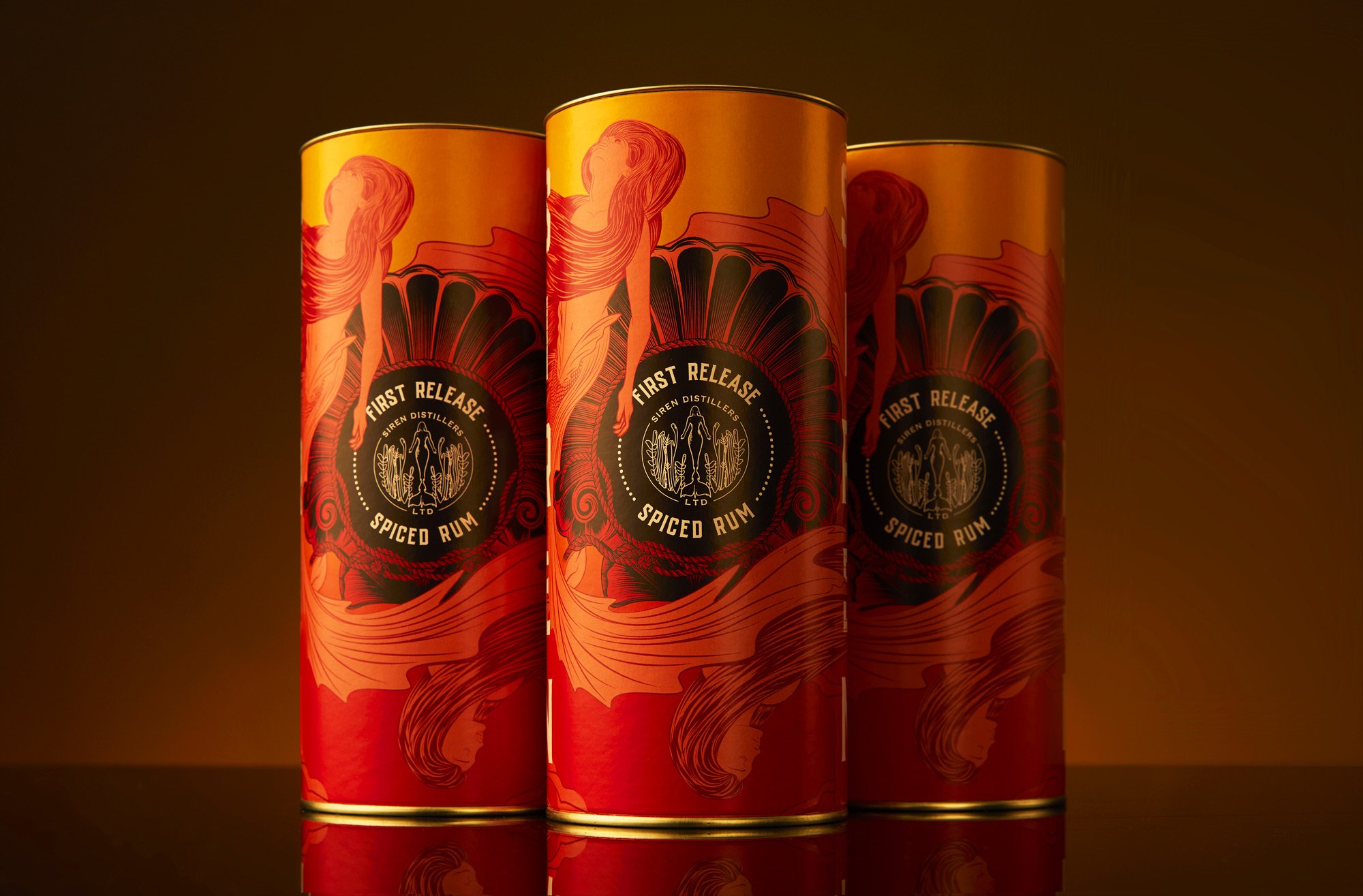 Siren Spiced Rum Luxury Bottle and Sleeve Packaging Design