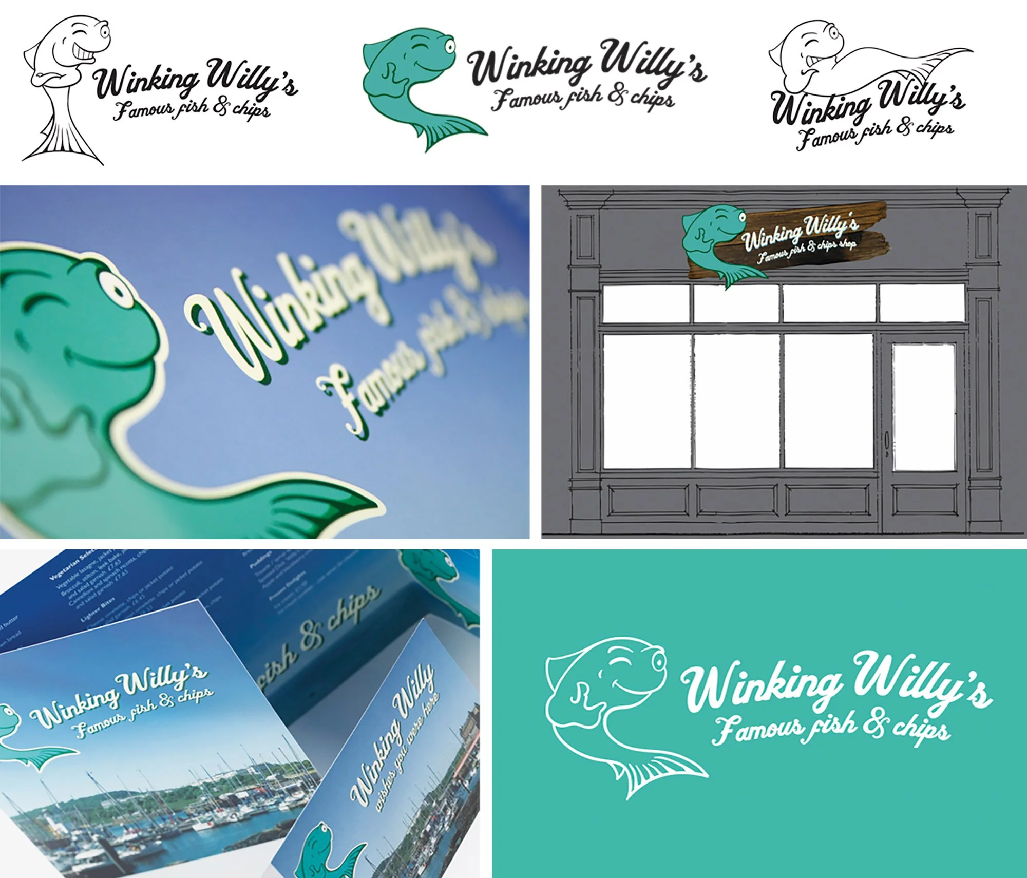 Brand development, logo design and marketing for Winking Willy's Famous Fish & Chips