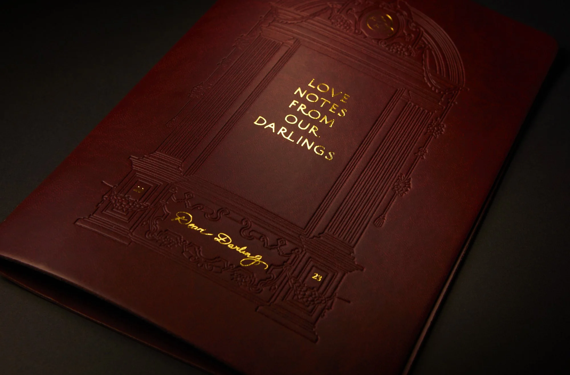 Dear Darling Mayfair Menu Cover Design