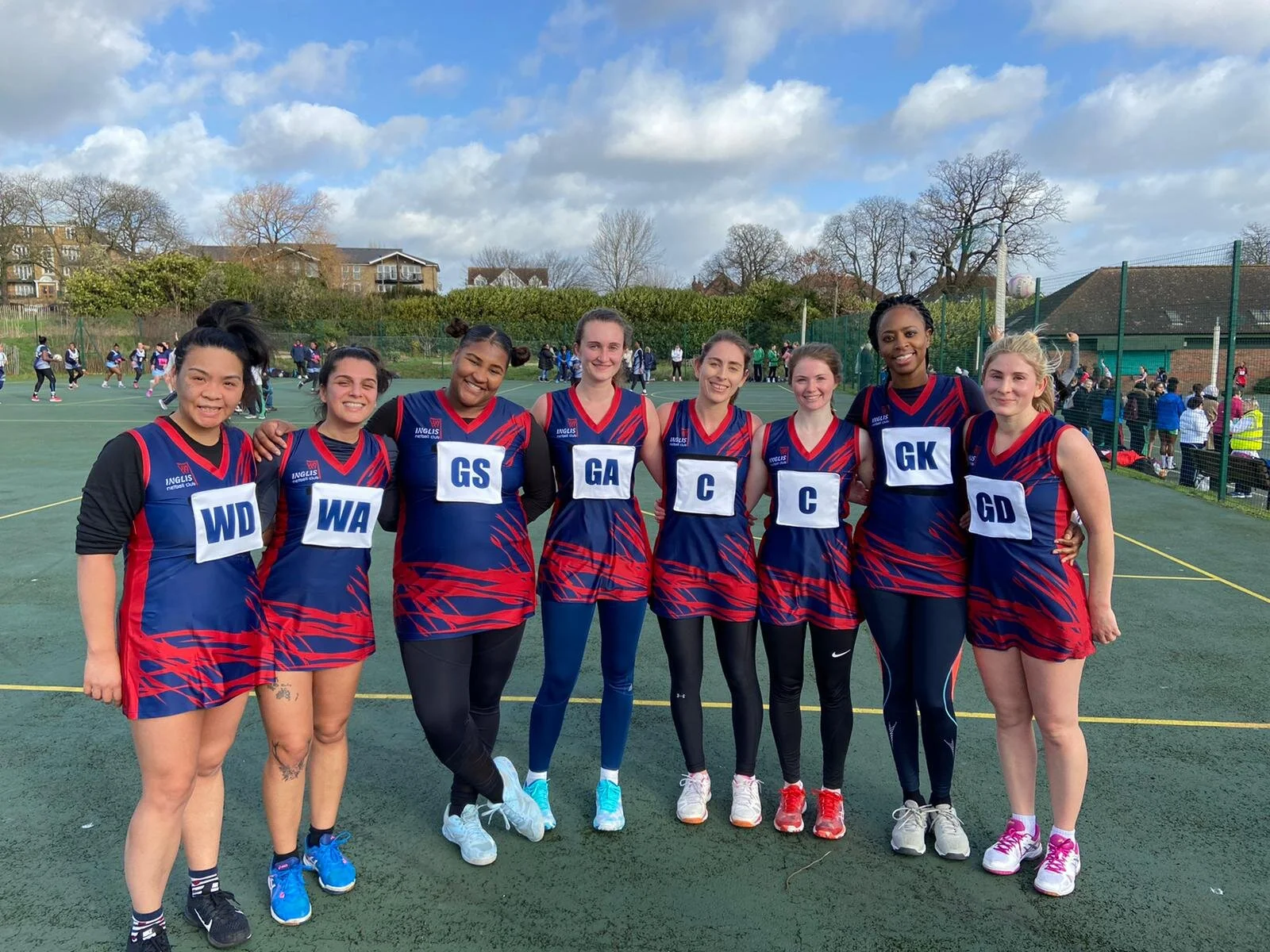 Inglis Netball Club A Team photographed after their match at the North London Netball League in January 2020