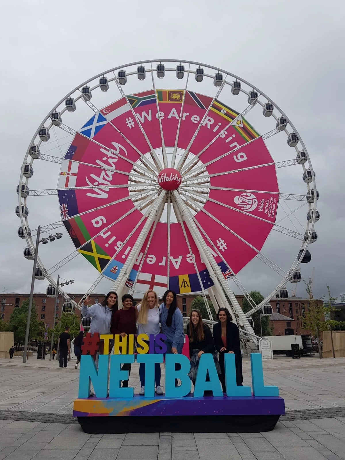 Inglis Netball Club players at the Netball World Cup in Liverpool in 2019