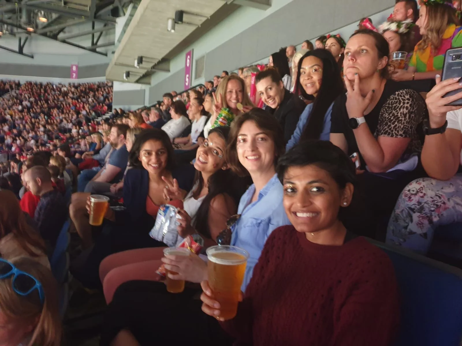 Inglis Netball Club players in the crowd at the 2019 Netball World Cup in Liverpool