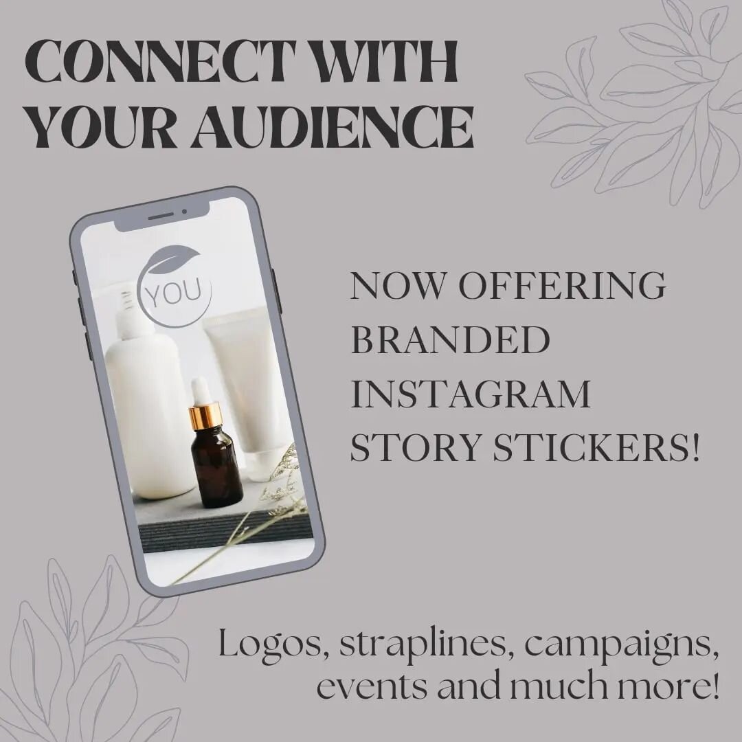 Now offering personalised Instagram story stickers - ideal to connect with your audience.

Whether it's your logo, strapline, event, or even to run with a campaign for a short time. Along with stats to see how often your sticker has been viewed, this