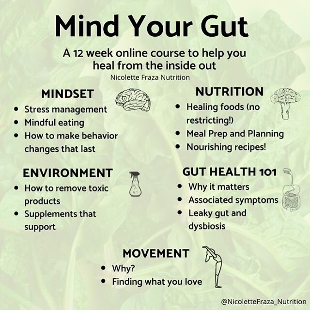 I truly believe all health starts in the gut.
.
By improving your gut you can:
- clear up acne
- manage weight
- decrease cravings
- reduce bloat and constipation
- improve your mood
- boost immunity
.
What is different about my gut health program is
