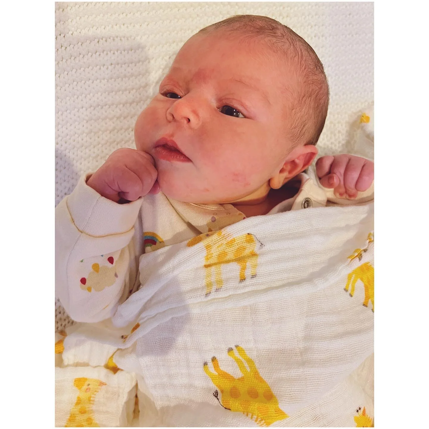 HELLO WORLD! Meet our new arrival LUNA, wearing @littlegreenradicals - thank you for such wonderful clothes.
.
Sorry if I&rsquo;ve been a bit quiet of late, but we&rsquo;ve been waiting on this one to arrive and on Tuesday she did! 
.
I&rsquo;m unbel