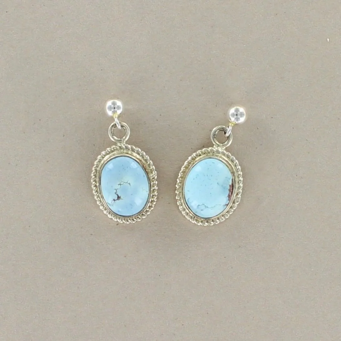Navajo Golden Hill Turquoise Earrings by Shirley Henry