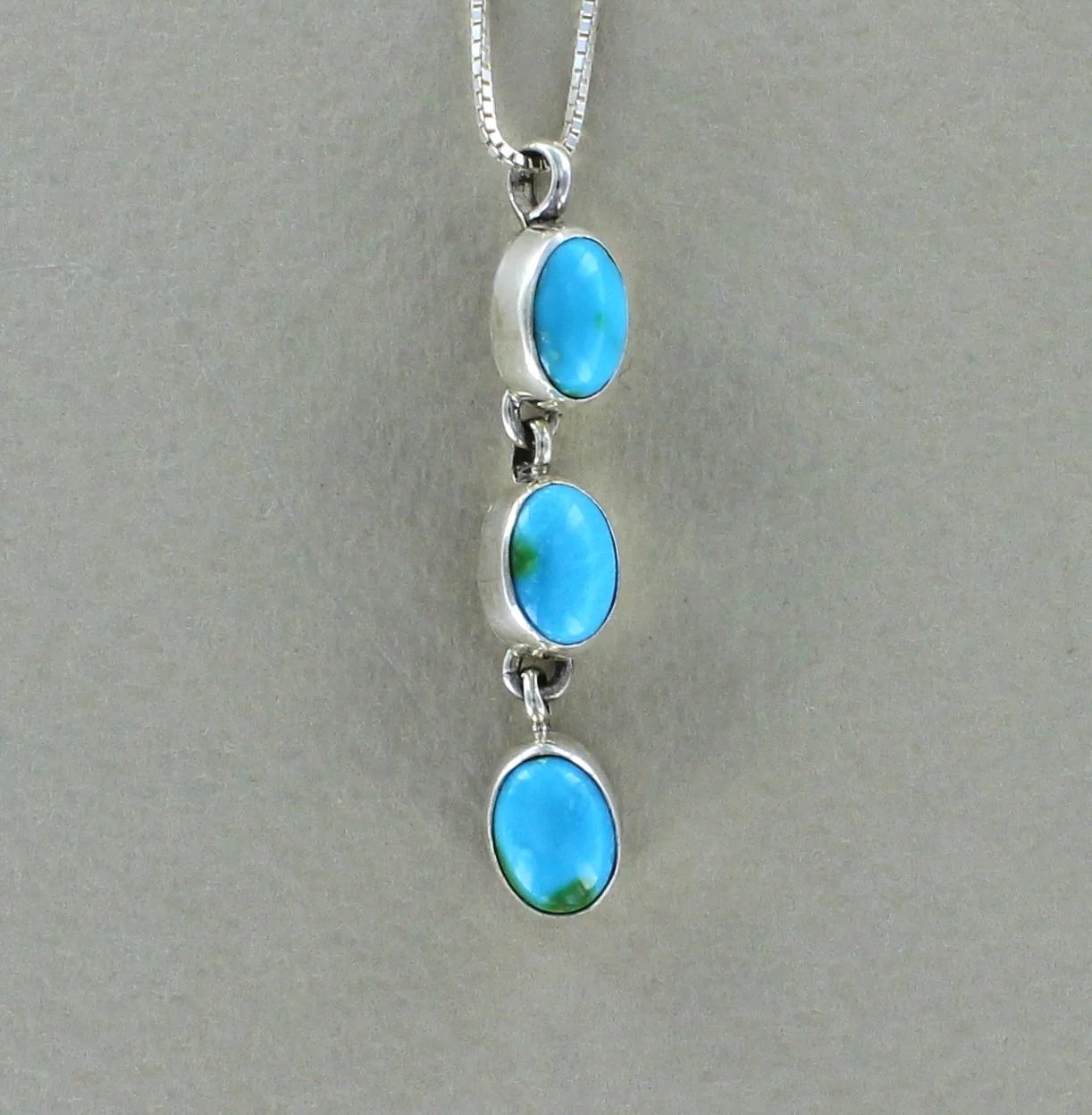 Three Stone Sonoran Turquoise Necklace by Kevin Ramone